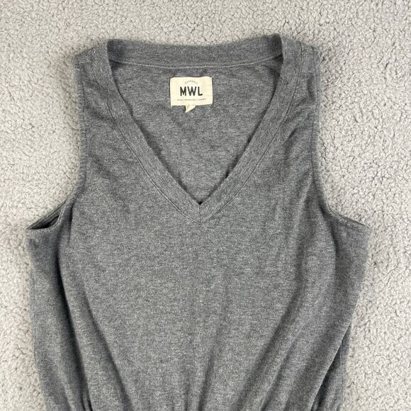 Madewell Mwl Women's Small Gray Cotton Modal Elastane Breeze Drawstring Romper - Picture 2 of 11